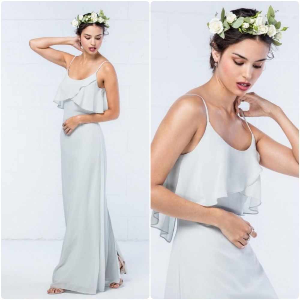 Wtoo Ruffle Overlay Spaghetti Strap Bridesmaid - Picture 2 of 2